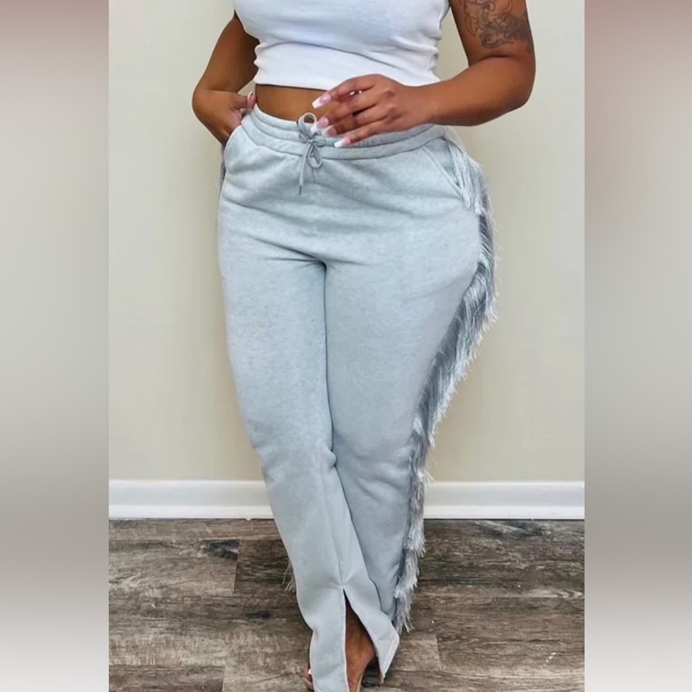 Fringe sweatpants. Brand new